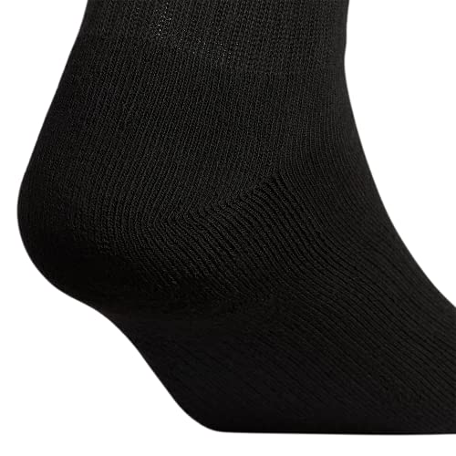 Men's Athletic Cushioned Quarter Socks - 6-Pack, Large - Black/Aluminum