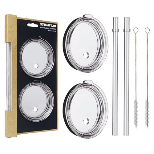 LiStarUs 30 oz Tumbler Straw Lid Replacement Set for YETI Rambler & More - 2 Pack