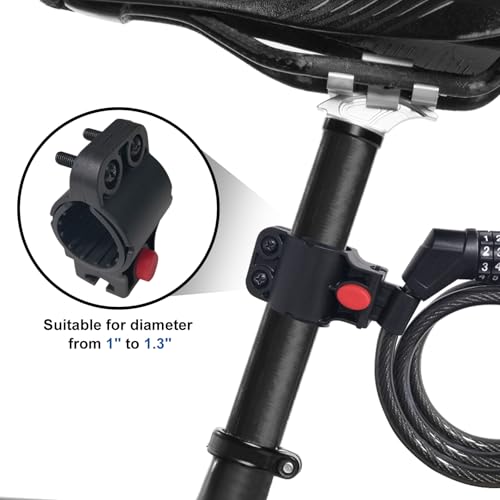 4-Digit Resettable Bike Lock Cable - 3 Feet Long, 10mm Thick, Black