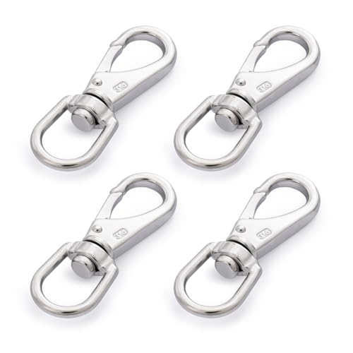 SHONAN 316 Stainless Steel 3.5in Swivel Snap Hooks 4-Pack for Flagpole Rope, Dog Leashes, Boats