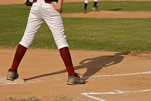 Athletic Over-the-Calf Baseball Socks - Moisture Wicking 2-Pack - Small, Black