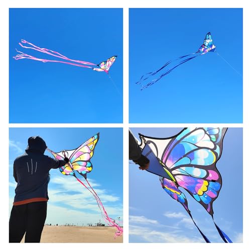 Butterfly Kite for Kids & Adults - Easy to Fly Purple Kite 1 Pack