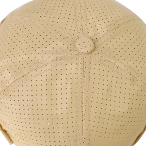 Breathable Mesh Beanie Cap for Men - Lightweight Khaki Docker Hat