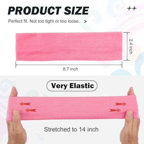 9-Piece Elastic Sports Headbands - Non-Slip Cotton Sweat Bands - 9 Colors