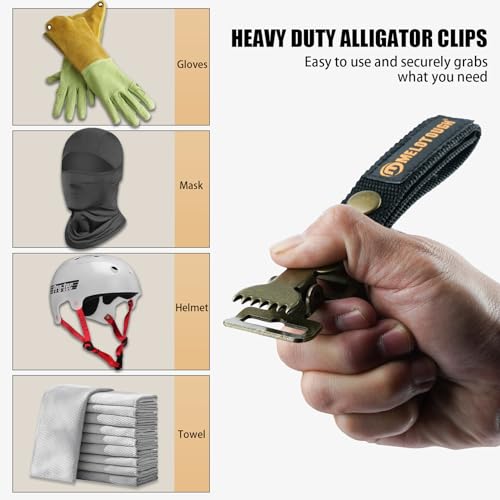 MELOTOUGH Black Tactical Glove Clip - Heavy-Duty Alligator Clip Holder for Work & Outdoor Use
