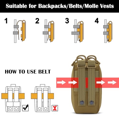 TANSOLE Small Molle First Aid Pouch Trauma Medical Bag Tactical Belt Organizer