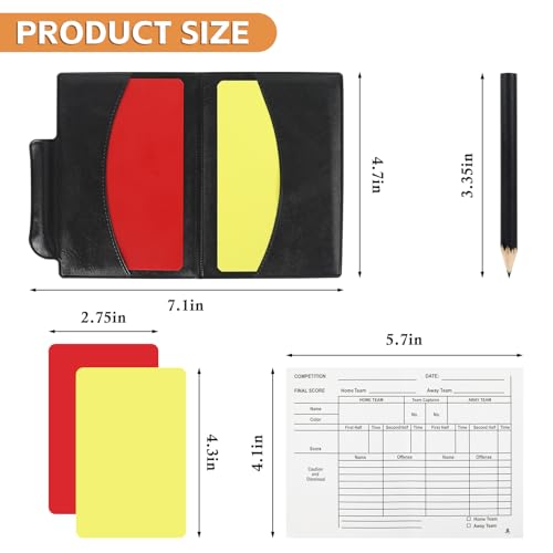 Soccer Referee Cards Set - Red & Yellow Warning Cards, 2 Pack