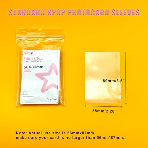 100 Pcs Clear Photocard Sleeves 58x89mm - PVC & Acid Free