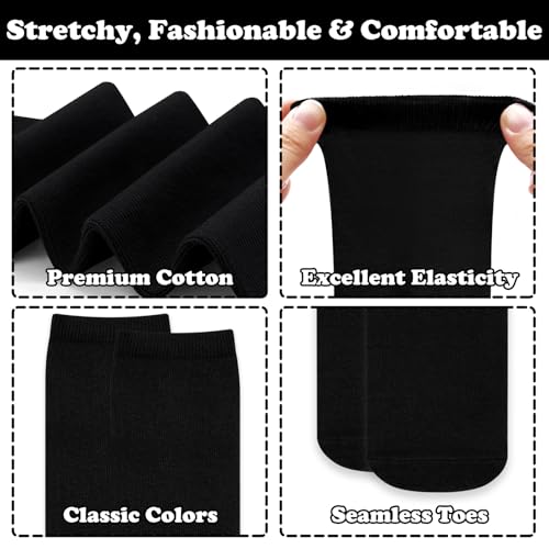 Knee High Toddler Soccer Socks - 2 Pack Black for Ages 3-6