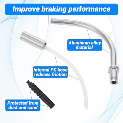 V Brake Noodle Cable Guide Pipe Set with Rubber Boots - 90 Degree, 4 Pack
