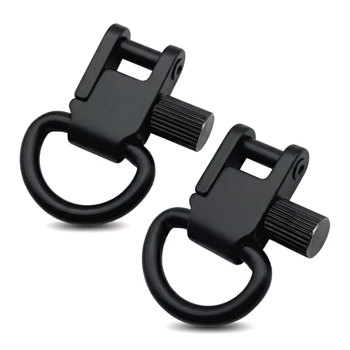 Sling Swivel Mounts with D-Ring - 2PCS Black