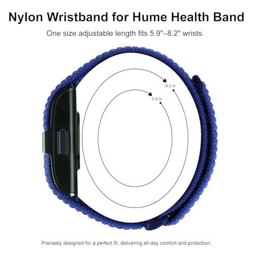 Hume Band Replacement Strap 1.0 - Nylon Loop Sport Wristband - Navy Blue