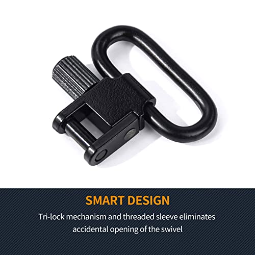 Heavy Duty Gun Sling Swivels for Rifle & Shotgun - 1 Inch