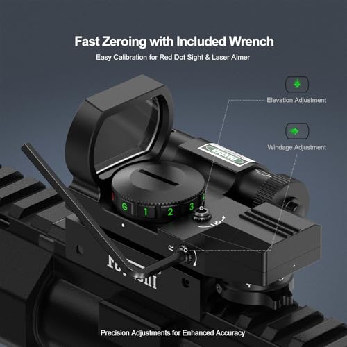 Reflex Sight with Green Laser - 4 Reticles, Black Variation