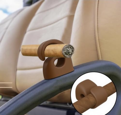 Magnetic Cigar Holder for Golf Cart - Waterproof Silicone Clip - Brown 1 Pack