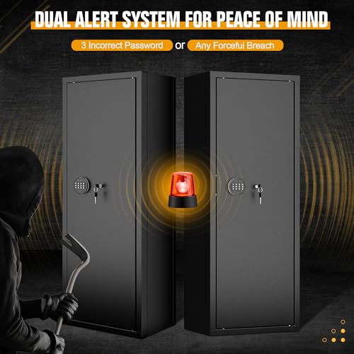 Digital Gun Safe for 12-15 Rifles & Pistols - 20" W - Black