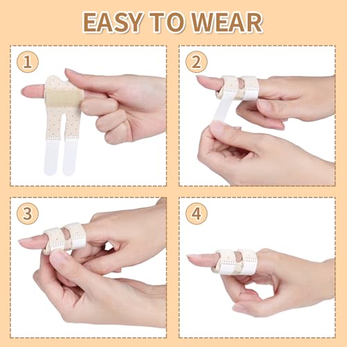 Breathable Trigger Thumb Splint - Short Finger Brace for Pain Relief, 2 Pack