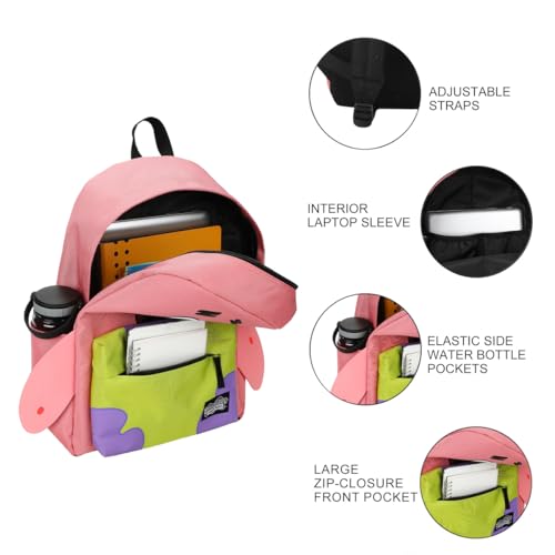 17" Patrick Star Backpack with Adjustable Straps & Laptop Pocket