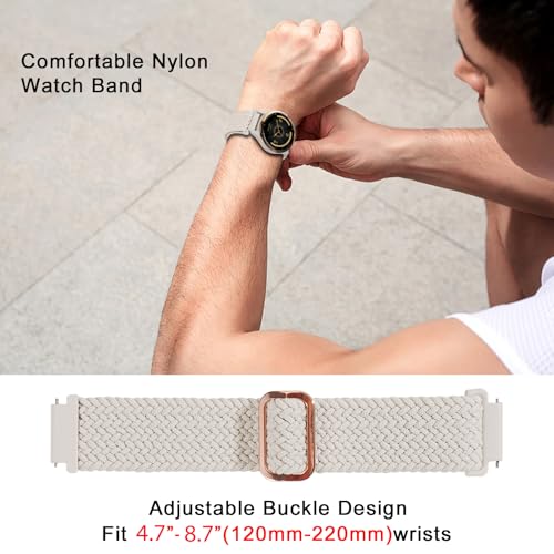 18mm Braided Elastic Watch Bands - 3 Pack Nylon Quick Release - Black+Pink+Apricot