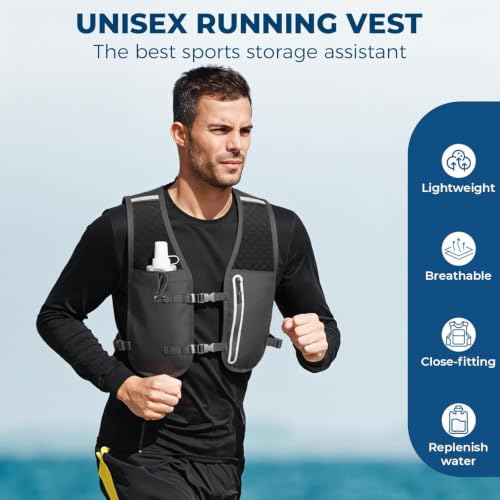 Running Hydration Vest with 500ml Soft Flask - Black