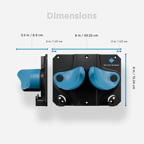 Ski & Snowboard Wall Rack - Gravity Grabber 3 Pack - Cyan