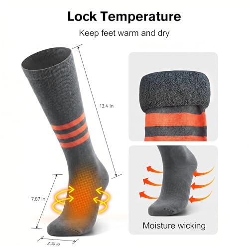 Thermal Knee High Ski Socks for Snowboarding & Hiking