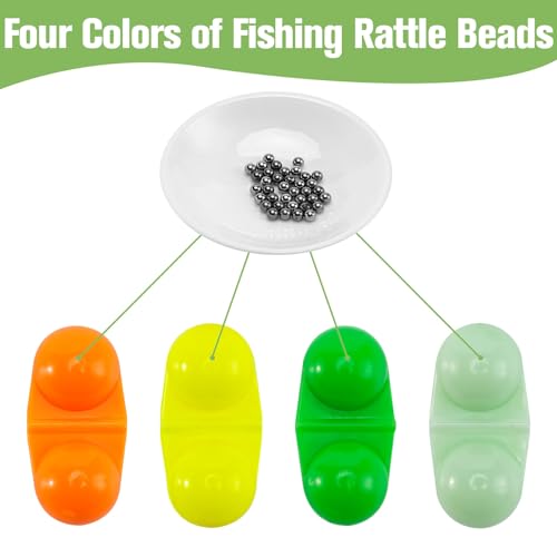 50 PCS Colorful Fishing Double Rattles Beads for Catfish