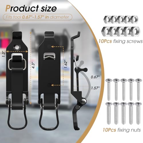Heavy Duty Shovel Mount for Roof Rack & Truck Bed - Black 2PCS