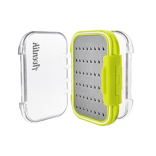 Fly Fishing Fly Box - Double Sided, Waterproof, Size A: 4.24x3.04x1.36inch - Green