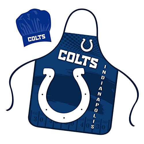 Indianapolis Colts Chef Hat & Apron Set - Full Color Tie Back