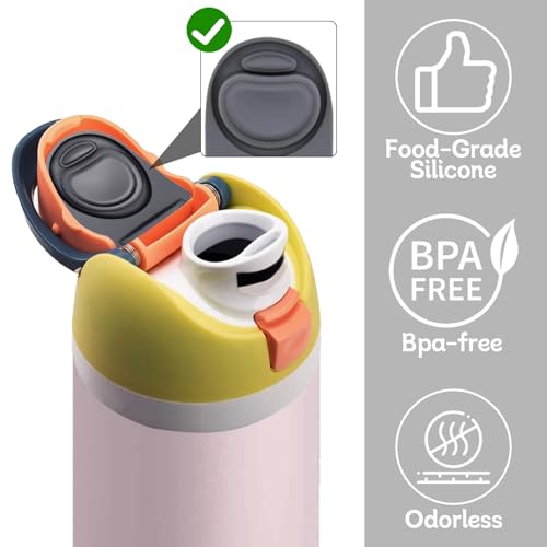 Silicone Replacement Stopper Gasket for Water Bottle Lids - 2-Pack Grey