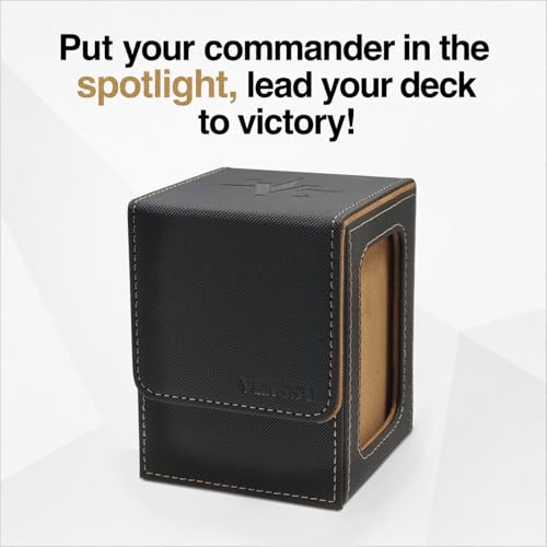 MTG Deck Box for Commander Cards - Holds 120 Single/100 Double-Sleeved Cards, PU Leather with Dividers & Toploader