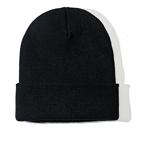 Warm Knit Beanie for Men & Women - One Size - Black