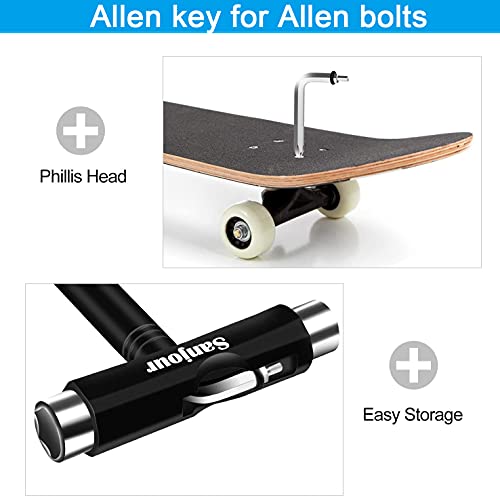 All-in-One Skate Tool Kit with 10pcs 608RS Bearings - Black