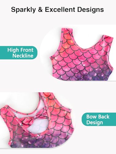 Gymnastics Leotards for Girls 7-8 Years - B Gradient Mermaid