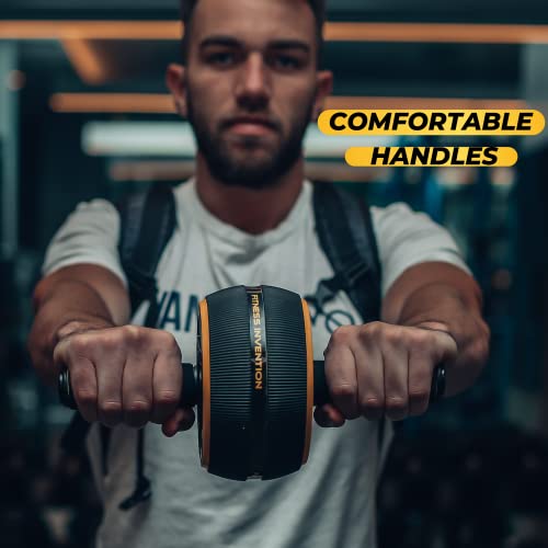 Ab Roller Wheel with Knee Mat - Black & Gold Home Gym Equipment