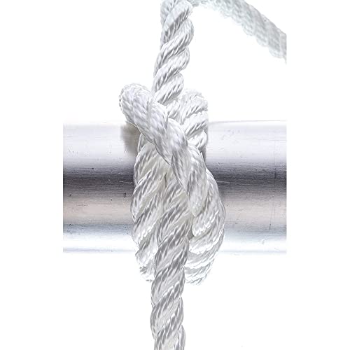SEACHOICE 3/8 inch x 10 ft Twisted Nylon Dock Line - White, Marine Rope
