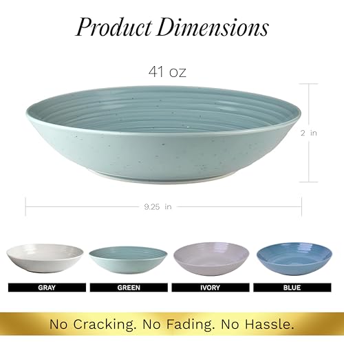 Sango Siterra Artist's Blend Pasta Bowl Set - Aqua Variation, 4 Pack, 9-inch Stoneware