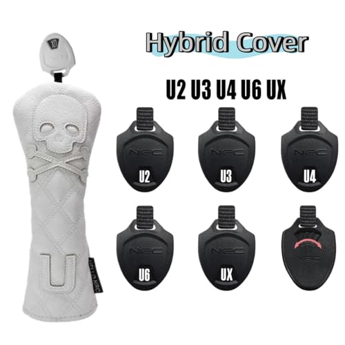 HELLO NRC White Skeleton Golf Club Covers Set for Driver & Fairway Woods 135UT