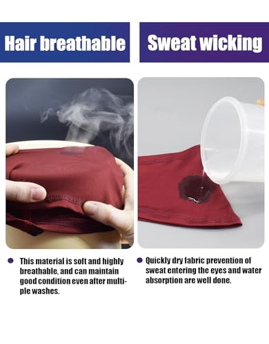 Cooling Skull Wrap Headband - Burgundy, Moisture-Wicking Sports Band