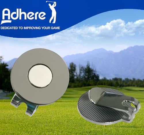 Magnetic Golf Hat Clip Ball Marker Holder - 2pcs Black Nickel