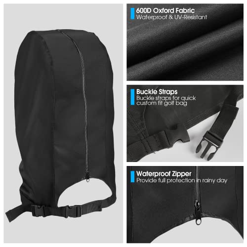 600D Waterproof Golf Bag Rain Cover for Stand & Cart Bags – Wind & Sun Resistant