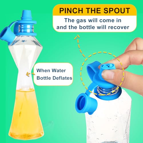 Silicone Toddler Water Bottle Spout Adapters - No-Spill Sippy Cup Top - 5 Pack