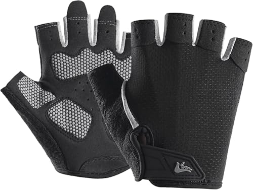 Breathable Fingerless Workout Gloves for Weightlifting - Black, Medium