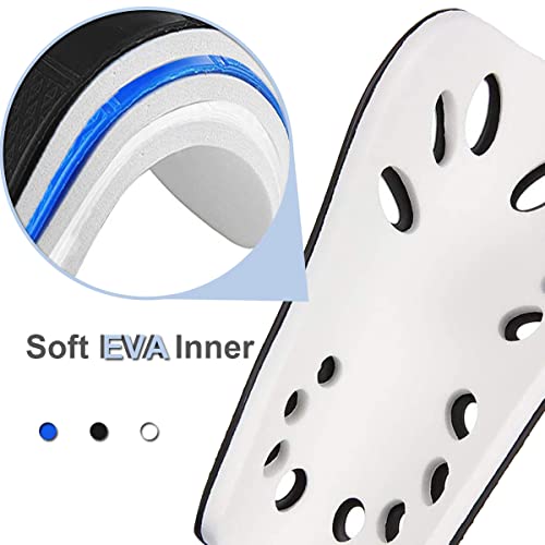 Youth Soccer Shin Guards for Kids - Black & White, Size S