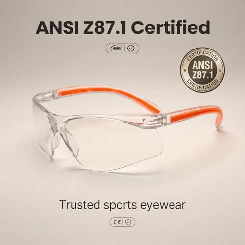 Squash Goggles - Anti-Fog, Scratch-Resistant Lenses, Adjustable Strap