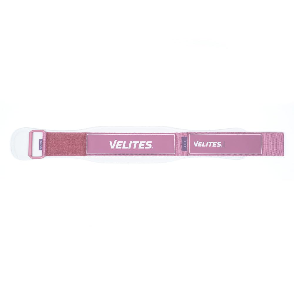 Velites - Weightlifting Lumbar Support Belt - Pink M - Official of the Royal Spanish Weightlifting Federation - Extra-adherent Velcro - For Deadlifts, Squats, Snatches and Cleans