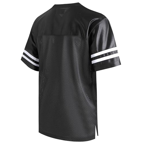 Pullonsy White Stripe Black Large Replica Football Jersey - Men’s Unisex Sport Shirt