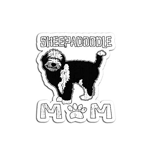 Sheepadoodle Mom Vinyl Decal - Cute Cartoon Dog Sticker for Car, Laptop