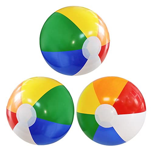 16-Inch Inflatable Beach Balls - 3 Pack for Kids
